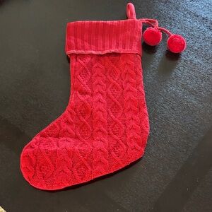 Red Knit Christmas Stocking for Kids